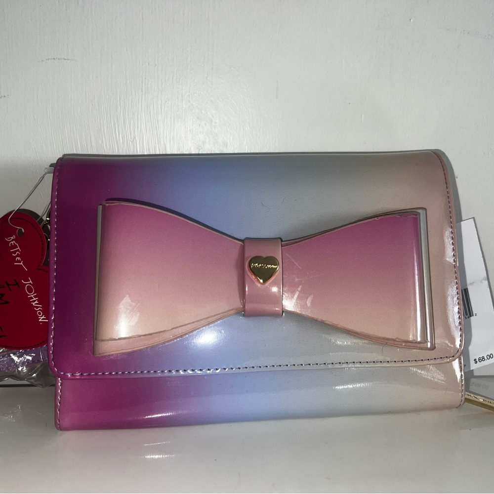 NWT Betsey Johnson ombré Bow purse/wallet
